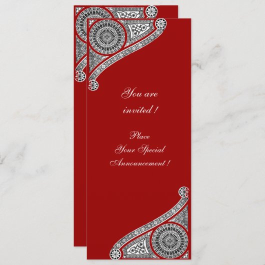 Invitation RENAISSANCE ,rouge (Devant / Derrière)