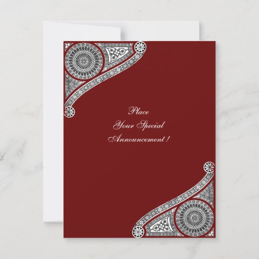 Invitation RENAISSANCE ,rouge (Dos)