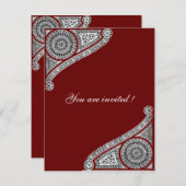 Invitation RENAISSANCE, rouge (Devant / Derrière)