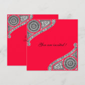 Invitation RENAISSANCE ,rouge (Devant / Derrière)