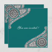 Invitation RENAISSANCE ,vert bleu (Devant / Derrière)