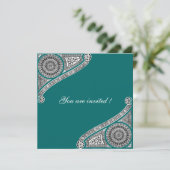 Invitation RENAISSANCE ,vert bleu (Debout devant)