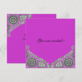 Invitation RENAISSANCE, violet pourpre brillant (Devant / Derrière)