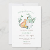 Invitation Renard à thème automne et Baby shower Citrouille (Devant)