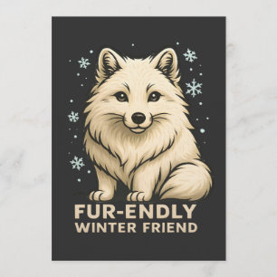 Invitation Renard Arctique Mignon – “Ami de l'Hiver Pelucheux