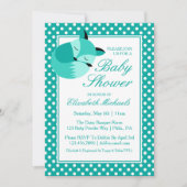 Invitation Renard Baby shower turquoise (Devant)