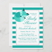 Invitation Renard Baby shower turquoise (Devant)