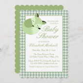 Invitation Renard Baby shower vert (Devant / Derrière)