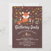 Invitation Renard d'automne Enfants Woodland fête d'anniversa (Devant)