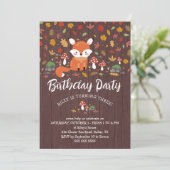 Invitation Renard d'automne Enfants Woodland fête d'anniversa (Debout devant)