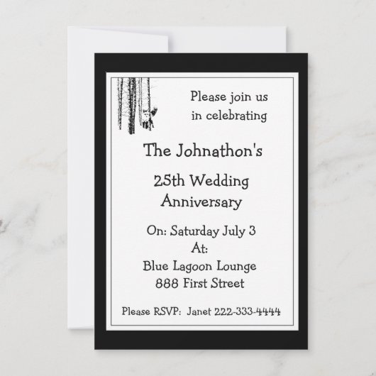 Invitation Renard de forêt mignon Art animalier Mariage Anniv (Dos)