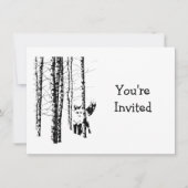Invitation Renard de forêt mignon Art animalier Mariage Anniv (Devant)