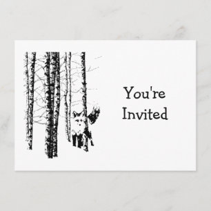 Invitation Renard de forêt mignon Art animalier Mariage Anniv