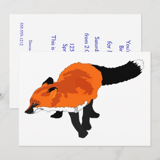 Invitation Renard de Sally (Devant / Derrière)