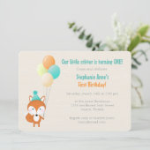 Invitation Renard des Bois avec Ballons (Debout devant)