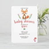 Invitation Renard des bois et Baby shower animal des forêts I (Debout devant)