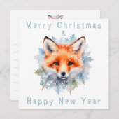 Invitation Renard des neiges et Noël (Devant / Derrière)