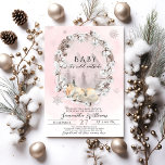 Invitation Renard d'hiver rose froid extérieur fille Baby sho<br><div class="desc">Bébé il fait froid à l'extérieur rose flocon de neige Baby shower en bois d'hiver</div>