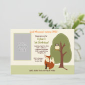 Invitation Renard et Chouette des bois *PHOTO* Anniversaire 5 (Debout devant)