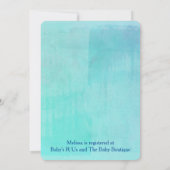 Invitation Renard et lapin Whimsical Baby shower Turquoise (Dos)