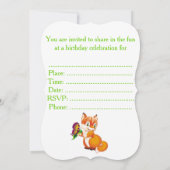 Invitation renard et papillon (Dos)