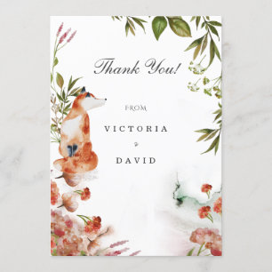 Invitation Renard Loup Cerf de la Forêt Enchantée Mariage Mer