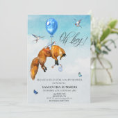 Invitation Renard Oh Garçon Aquarelle Ballon (Debout devant)