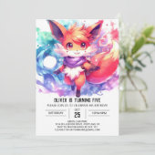 Invitation Renard peint Anniversaire (Debout devant)