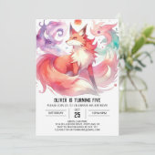 Invitation Renard peint imprimable Anniversaire (Debout devant)