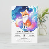 Invitation Renard rouge enchantement Anniversaire (Debout devant)