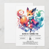 Invitation Renard rustique bohémien (Devant / Derrière)