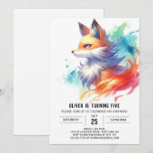Invitation Renard rustique bohémien (Devant / Derrière)