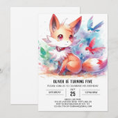 Invitation Renard rustique bohémien (Devant / Derrière)
