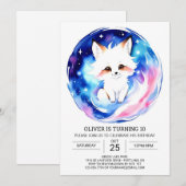 Invitation Renard rustique éditable (Devant / Derrière)