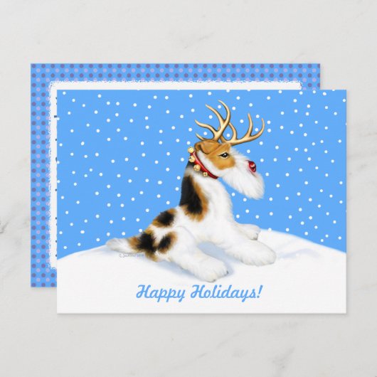 Invitation Renard Terrier Reindeer (Devant / Derrière)