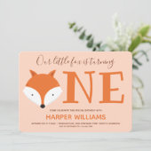 Invitation Renard Tourne un premier anniversaire (Debout devant)