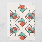 Invitation Renard tribal, Formes géométriques colorées Annive (Dos)