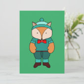 Invitation Renard vert mignon (Debout devant)