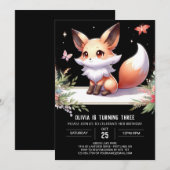 Invitation Renard Whimsical moderne numérique Anniversaire (Devant / Derrière)