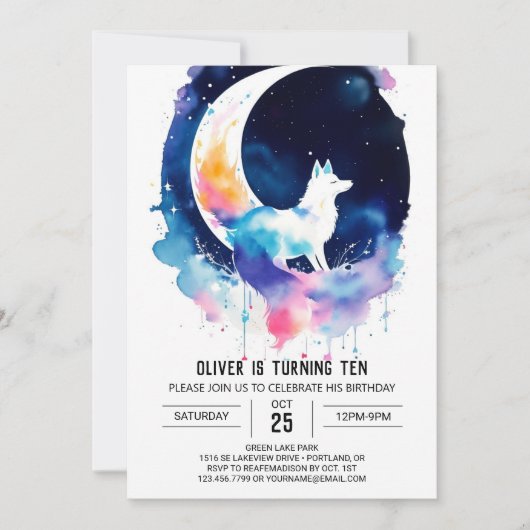 Invitation Renard Whimsical Woodland Anniversaire (Devant)
