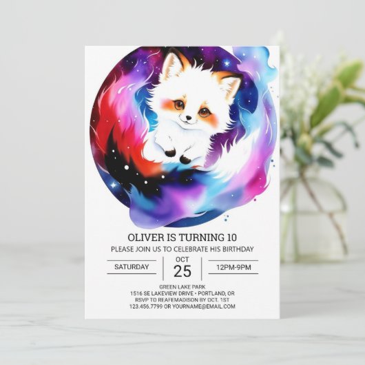 Invitation Renards rustiques dans la forêt Anniversaire (Debout devant)