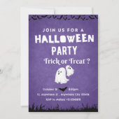 Invitation Rencontre Fantôme moderne violet fête d'Halloween (Devant)