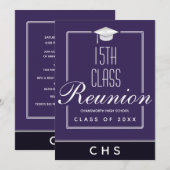 Invitation Rencontre moderne violet noir 15e classe (Devant / Derrière)
