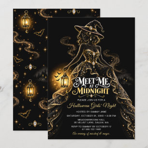 Invitation Rencontre-moi à minuit Soirée Halloween entre fill