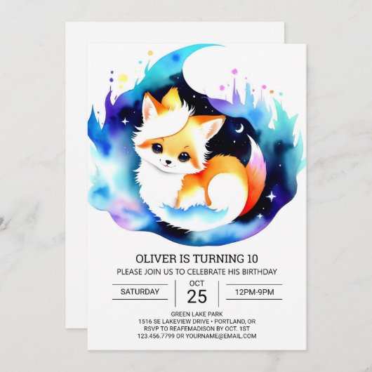 Invitation Rencontres numériques dans la forêt Anniversaire (Devant / Derrière)