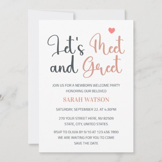 Invitation Rencontrez et saluez l'invitation de la fête de bi (Devant)