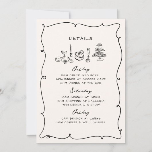 Invitation Rencontrez-Moi À New York Main Tirée Chic Bachelor (Dos)