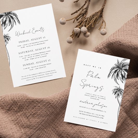 Invitation Rencontrez-moi à Palm Springs Hen Bachelorette Wee