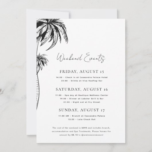 Invitation Rencontrez-moi à Palm Springs Hen Bachelorette Wee (Dos)