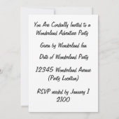 Invitation Rencontrez-Moi Au Pays Des Merveilles (Mad Hatter (Dos)